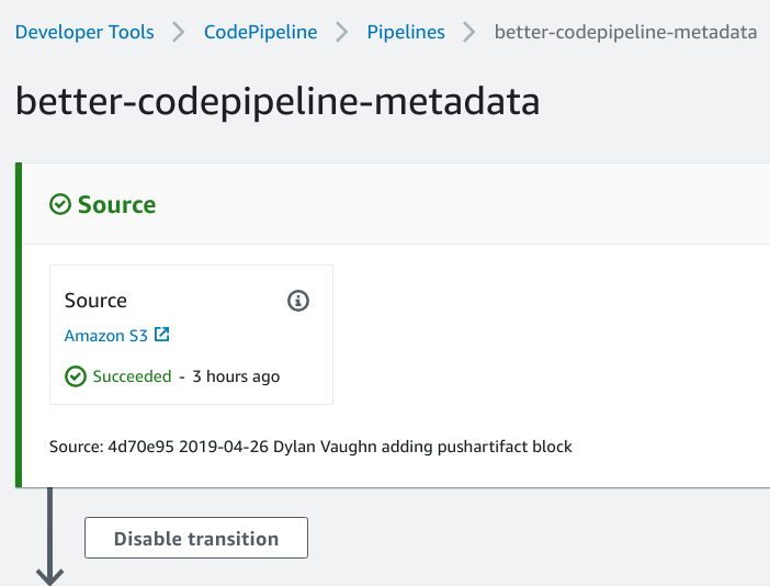 Custom CodePipeline S3 Metadata